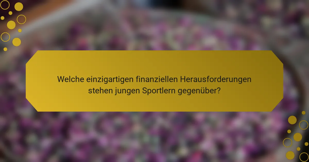 Welche einzigartigen finanziellen Herausforderungen stehen jungen Sportlern gegenüber?