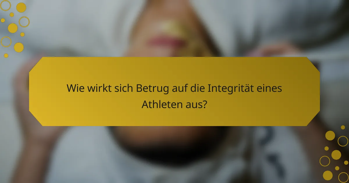 Wie wirkt sich Betrug auf die Integrität eines Athleten aus?